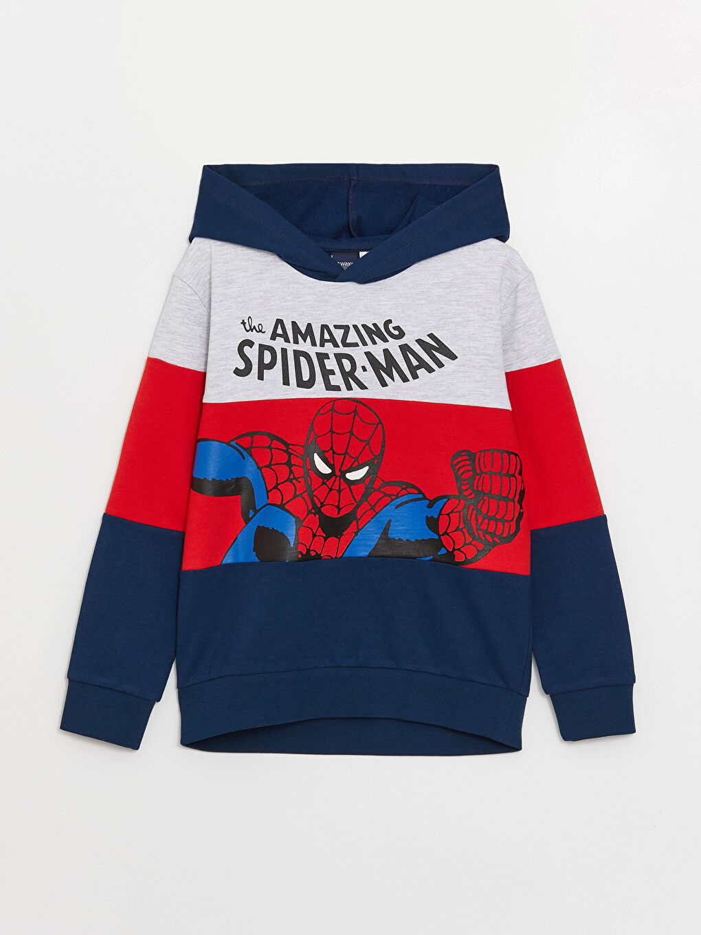 LCW Kids Lacivert Spiderman Baskılı Uzun Kollu Erkek Çocuk Hoodie