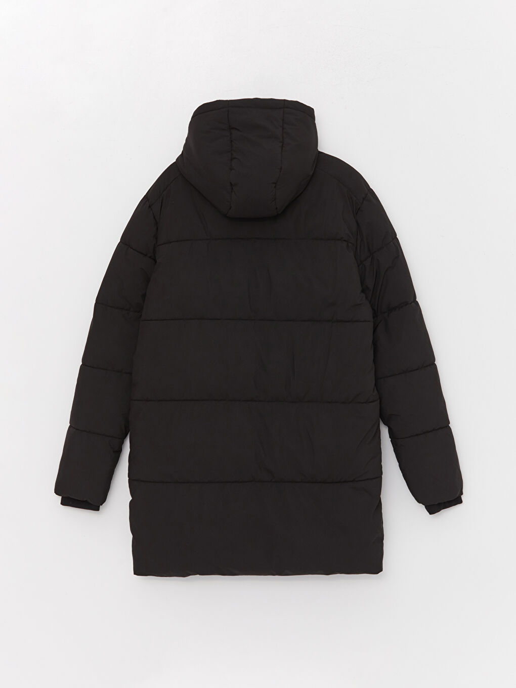 Ерлерге арналған стандартты пішім капюшонды пуховик пальто-7