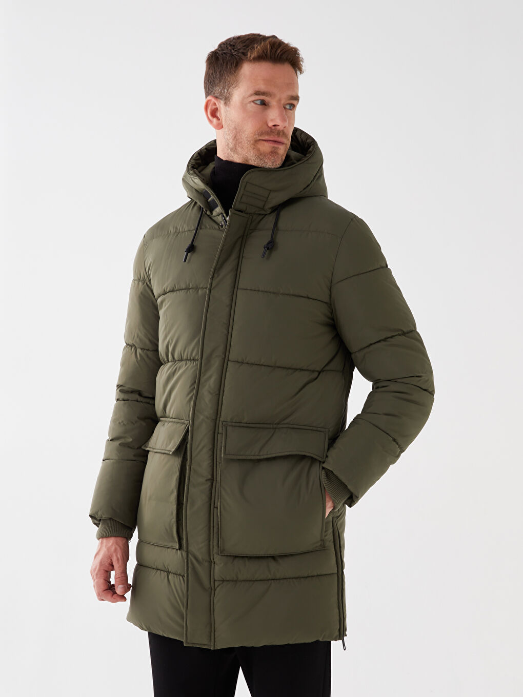 Standard Fit Hooded Men's Puffer Coat