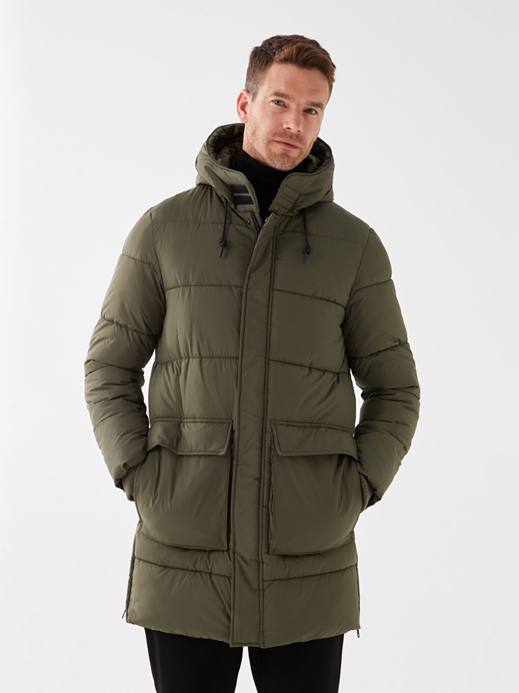 Standard Fit Hooded Men's Puffer Coat-1