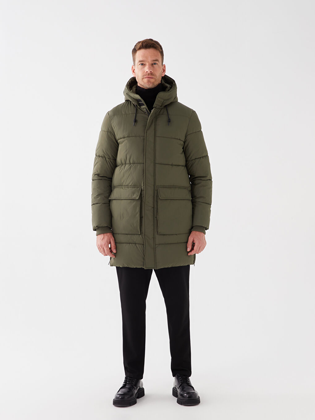 Standard Fit Hooded Men's Puffer Coat-2