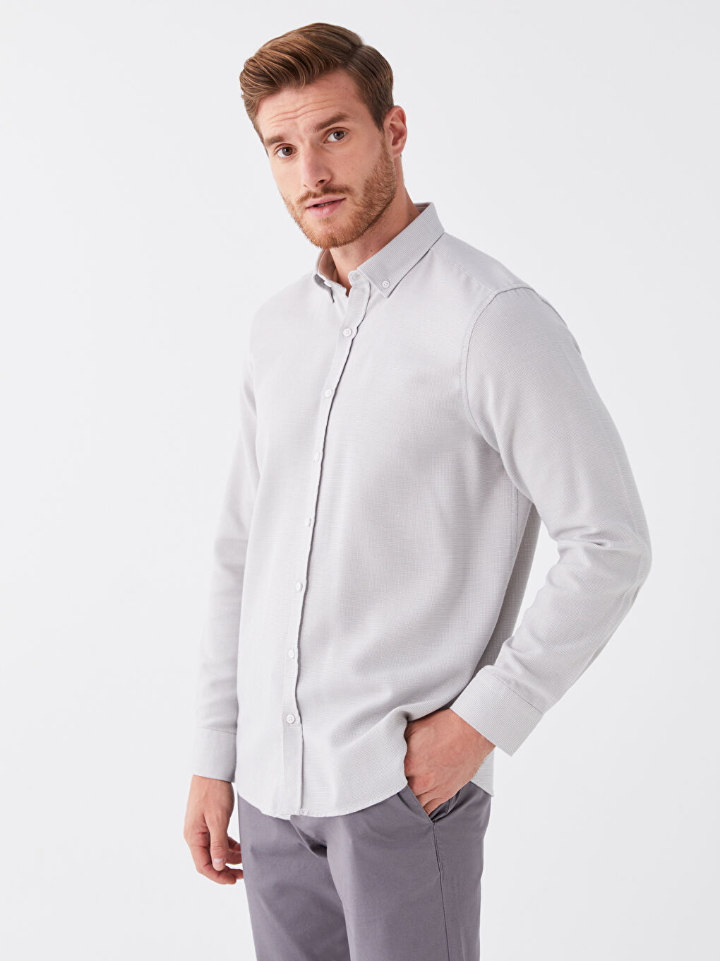 SOUTHBLUE Taş Slim Fit Uzun Kollu Armürlü Erkek Gömlek - 2