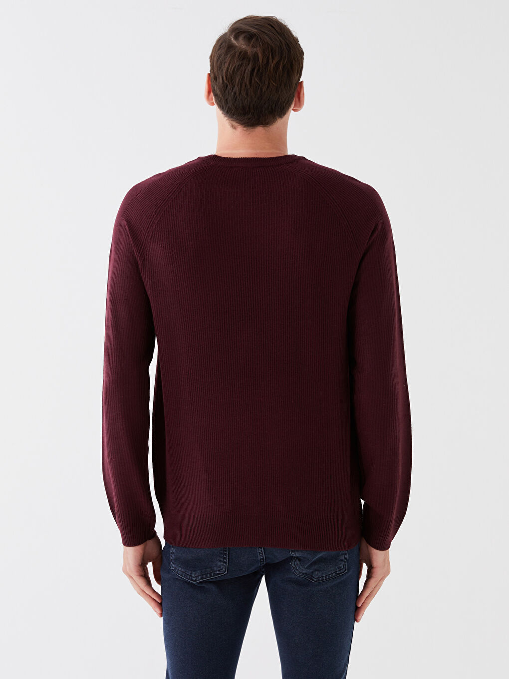 XSIDE Crew Neck Long Sleeve Men's Tricot Sweater -W37480Z8-RQJ