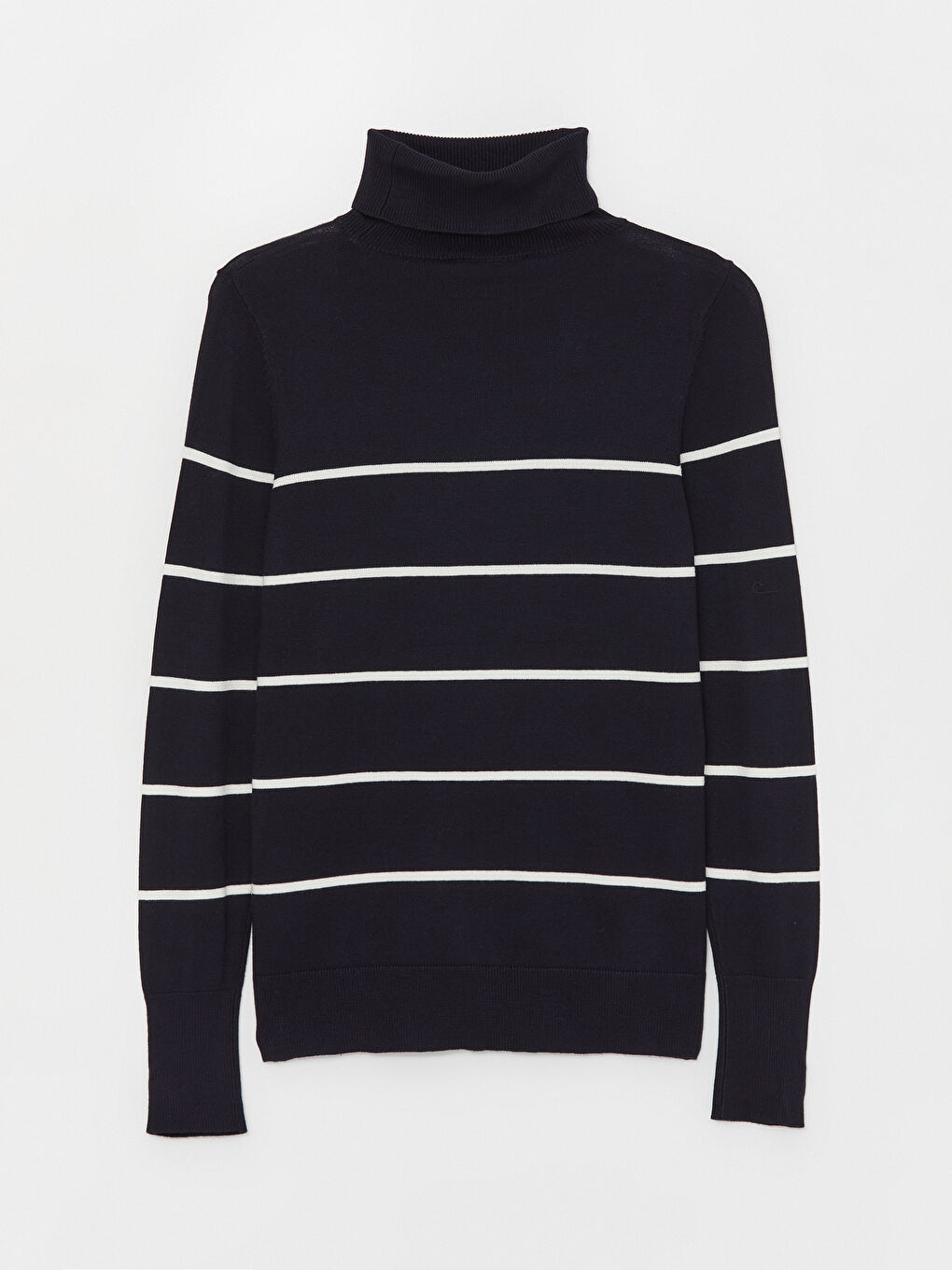 Pull-over en Tricot à Rayures à Manches Longues pour Femmes avec Col roulé-6