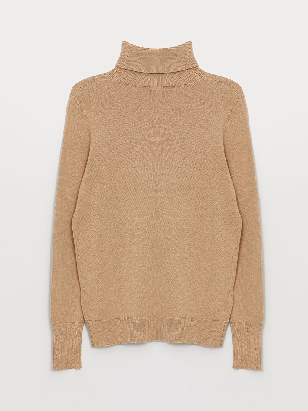 LCWAIKIKI Basic Pull-over Uni à Manches Longues pour Femmes en Tricot avec Col roulé -W37482Z8-GGL