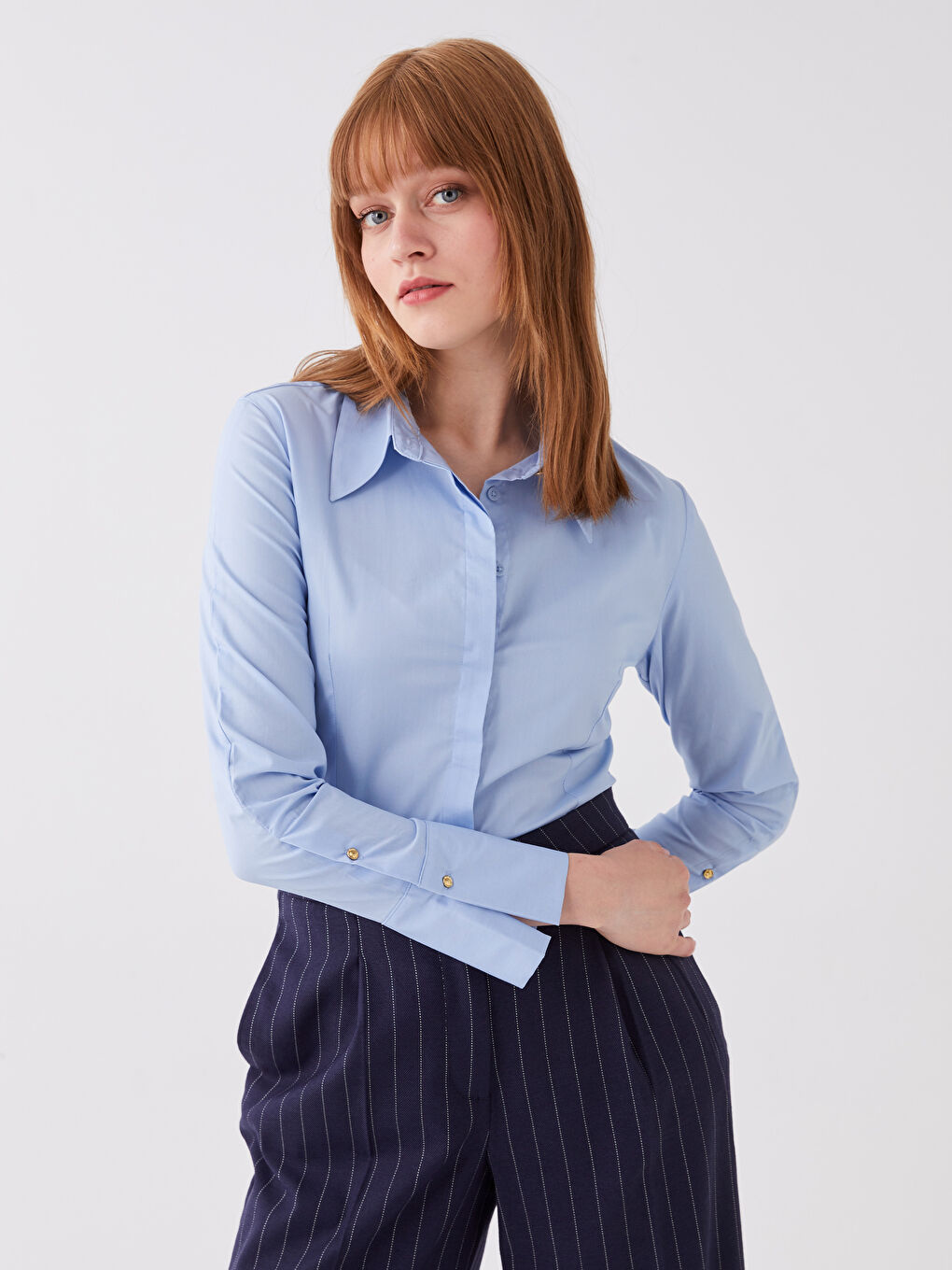 Plain Long Sleeve Women's Shirt