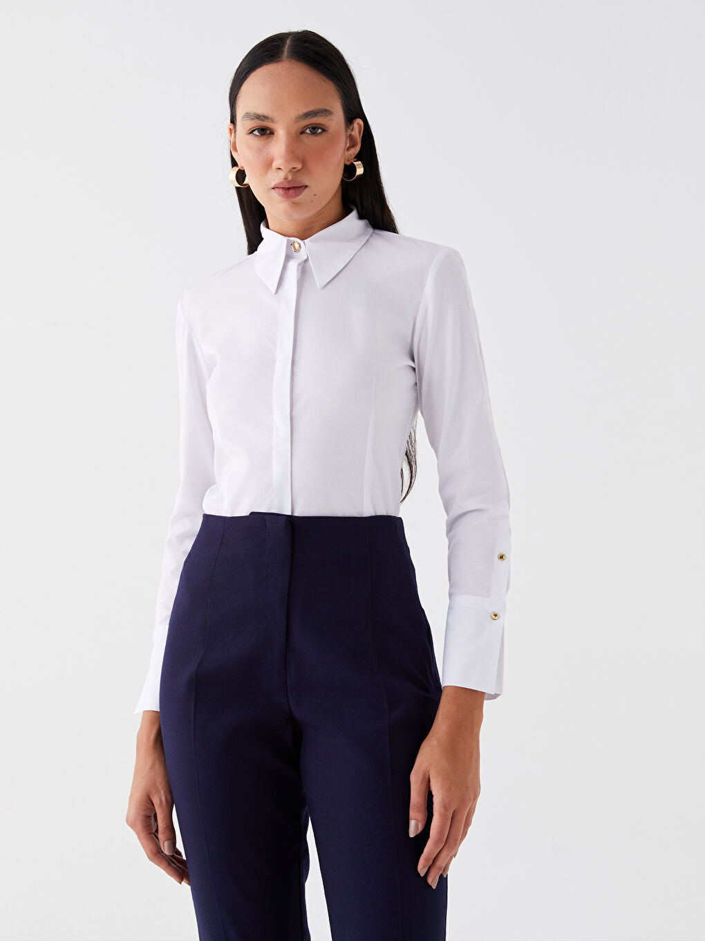 Plain Long Sleeve Women's Shirt