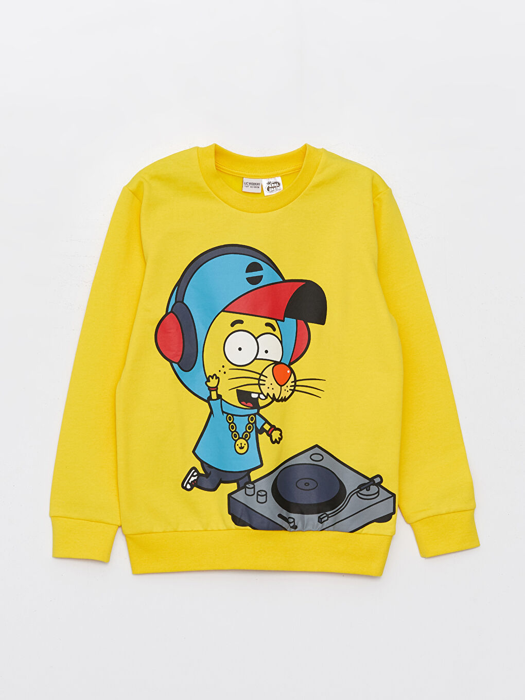 Bisiklet Yaka Kral Şakir Baskılı Uzun Kollu Erkek Çocuk Sweatshirt ve Eşofman Altı-1