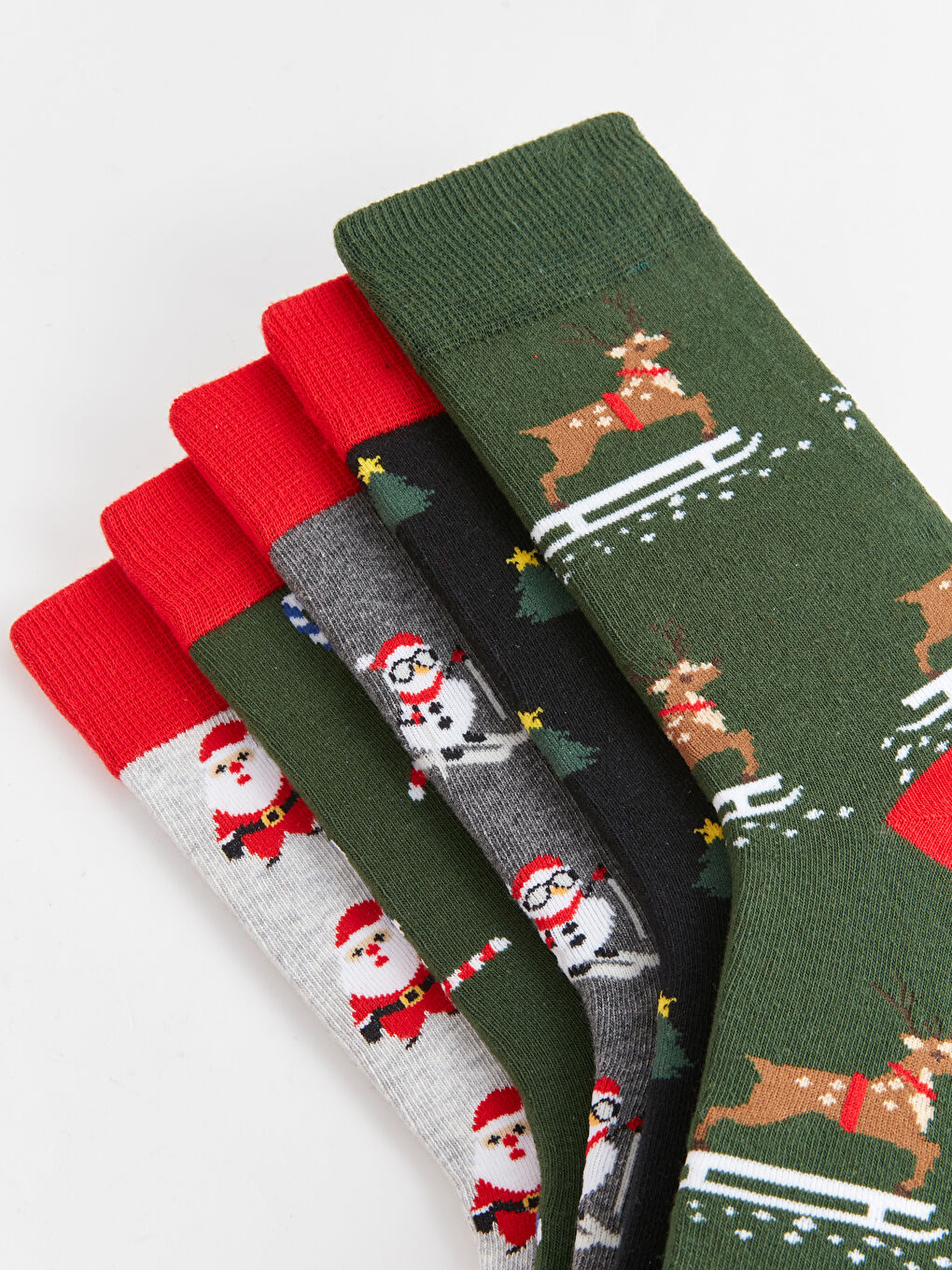 LCW ACCESSORIES Weihnachtsthema Crew-Socken für Herren 5er-Pack -W37543Z8-K00