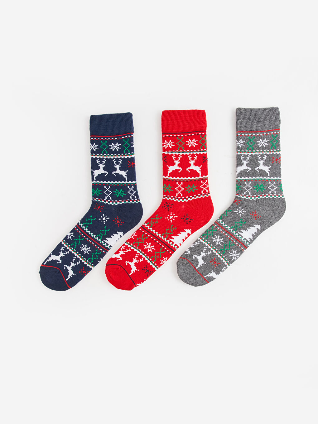 LCW ACCESSORIES Christmas Themed Men's Ankle Socks 3-Pack -W37544Z8-K00