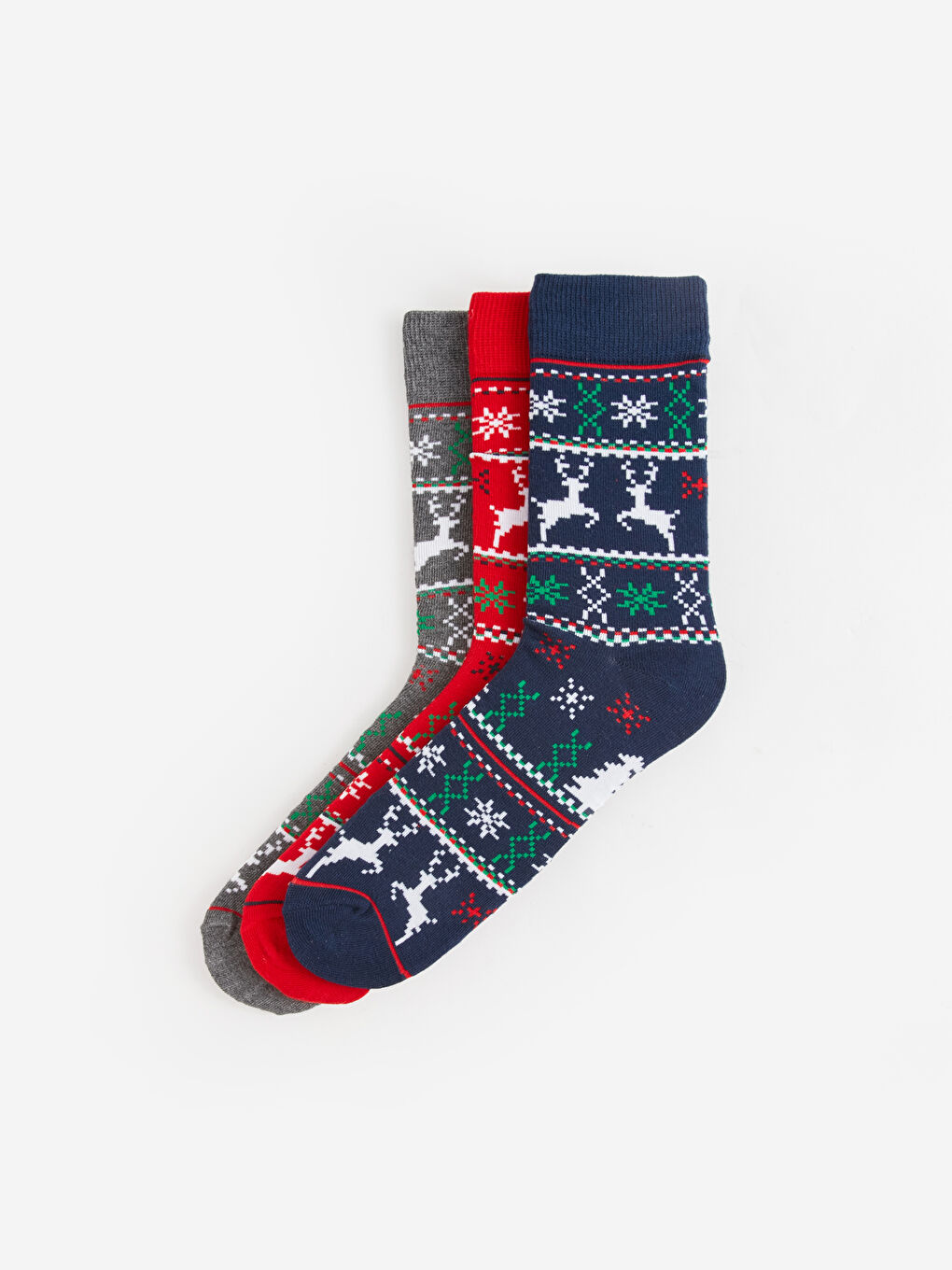 LCW ACCESSORIES Christmas Themed Men's Ankle Socks 3-Pack -W37544Z8-K00