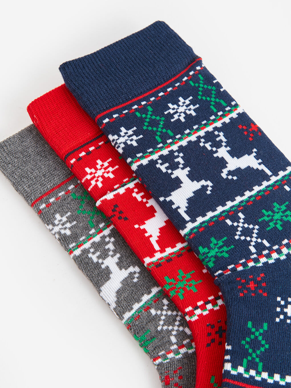 LCW ACCESSORIES Christmas Themed Men's Ankle Socks 3-Pack -W37544Z8-K00