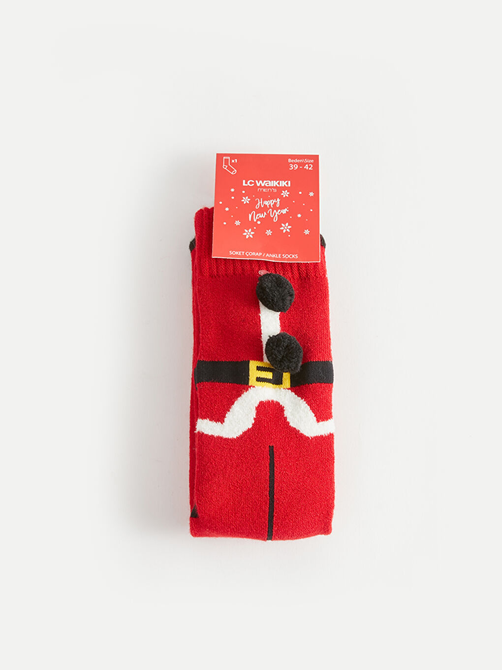 LCW ACCESSORIES Christmas-Themed Men's Crew Socks -W37545Z8-DAZ