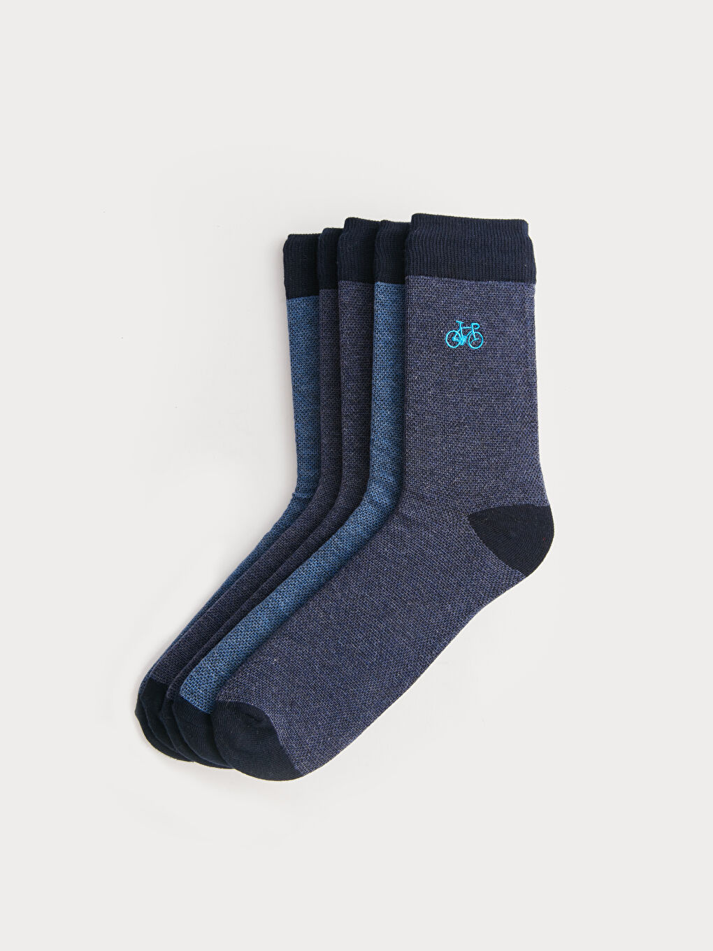 LCW ACCESSORIES Embroidered Men's Ankle Socks 5 Pack -W37552Z8-CRP
