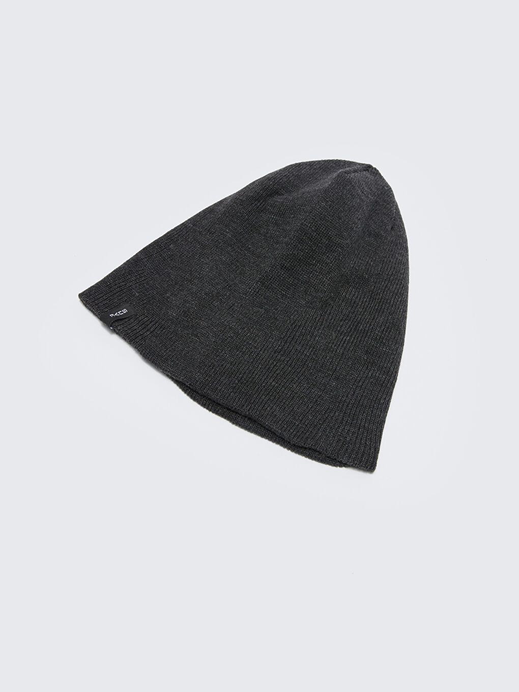 Antrasit Etiket Detaylı Erkek Triko Bere-3