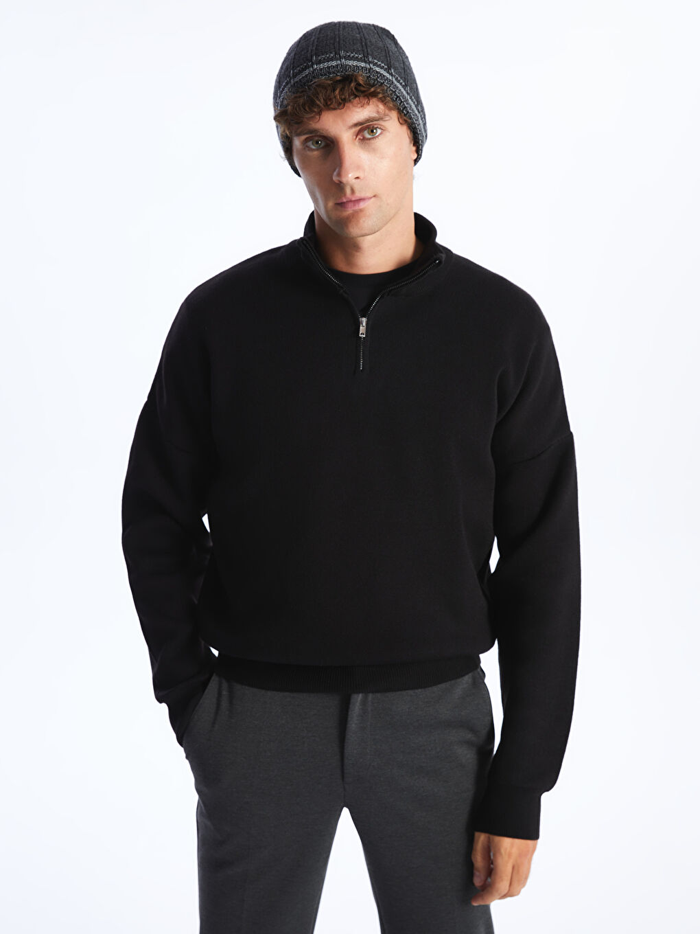 Patterned Men's Tricot Beanie-1