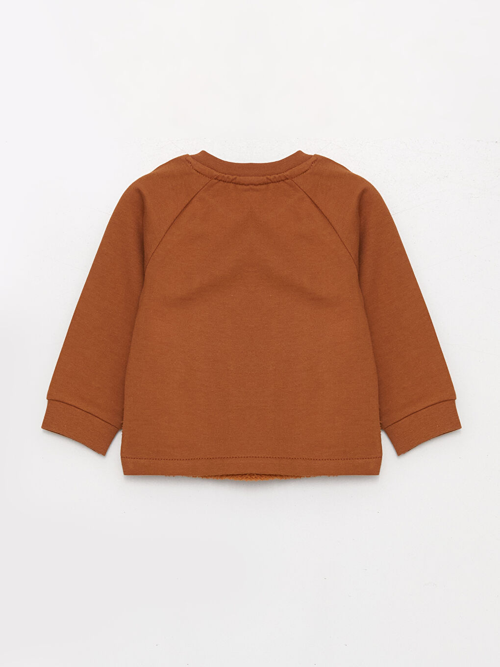 LCW baby Açık Kahverengi Bisiklet Yaka Uzun Kollu Nakışlı Pelüş Erkek Bebek Sweatshirt ve Eşofman Altı - 2