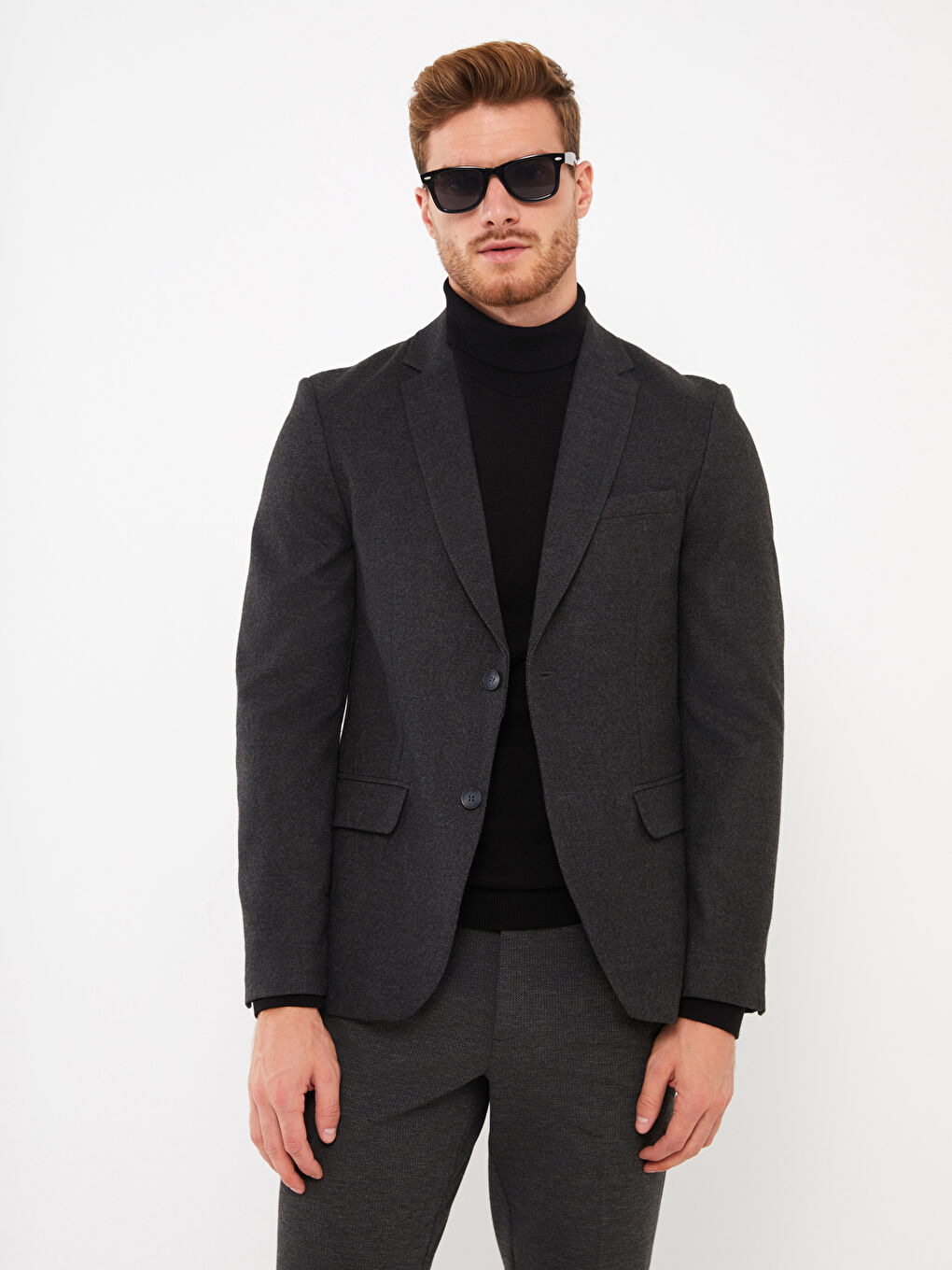 LCWAIKIKI Formal Siyah Dar Kalıp Erkek Blazer Ceket - 1