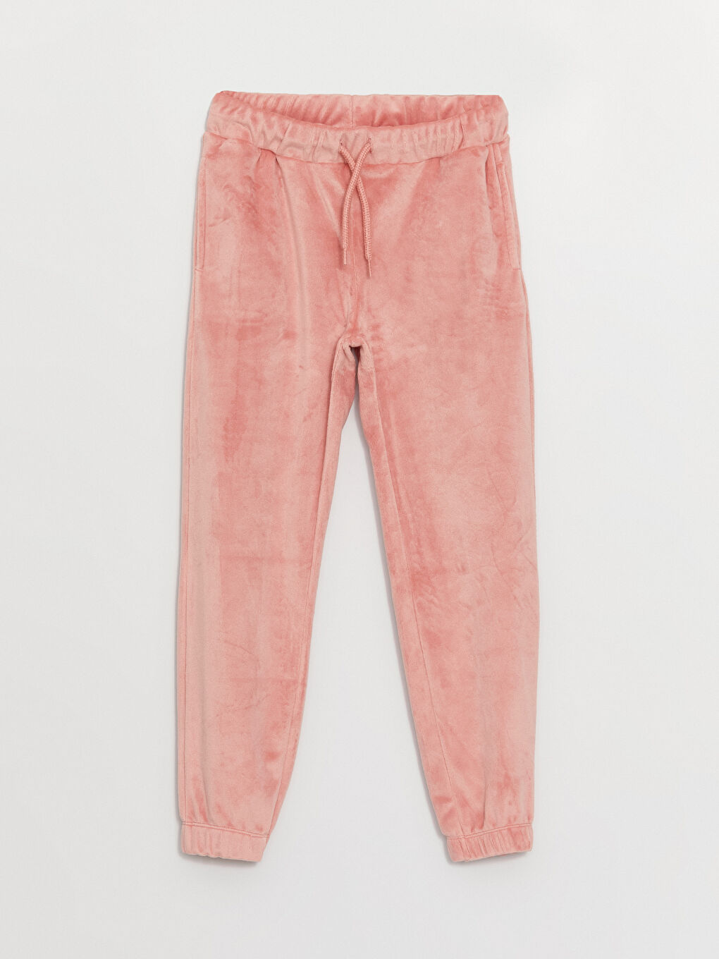 Basic Velvet Girl Jogger Sweatpants With Elastic Waist