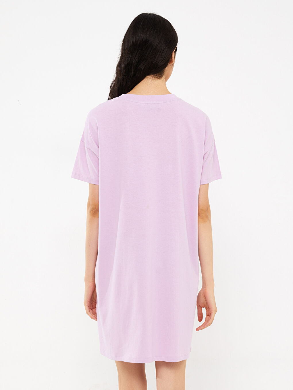 Crew Neck Printed Short Sleeve Women's Nightdress-5