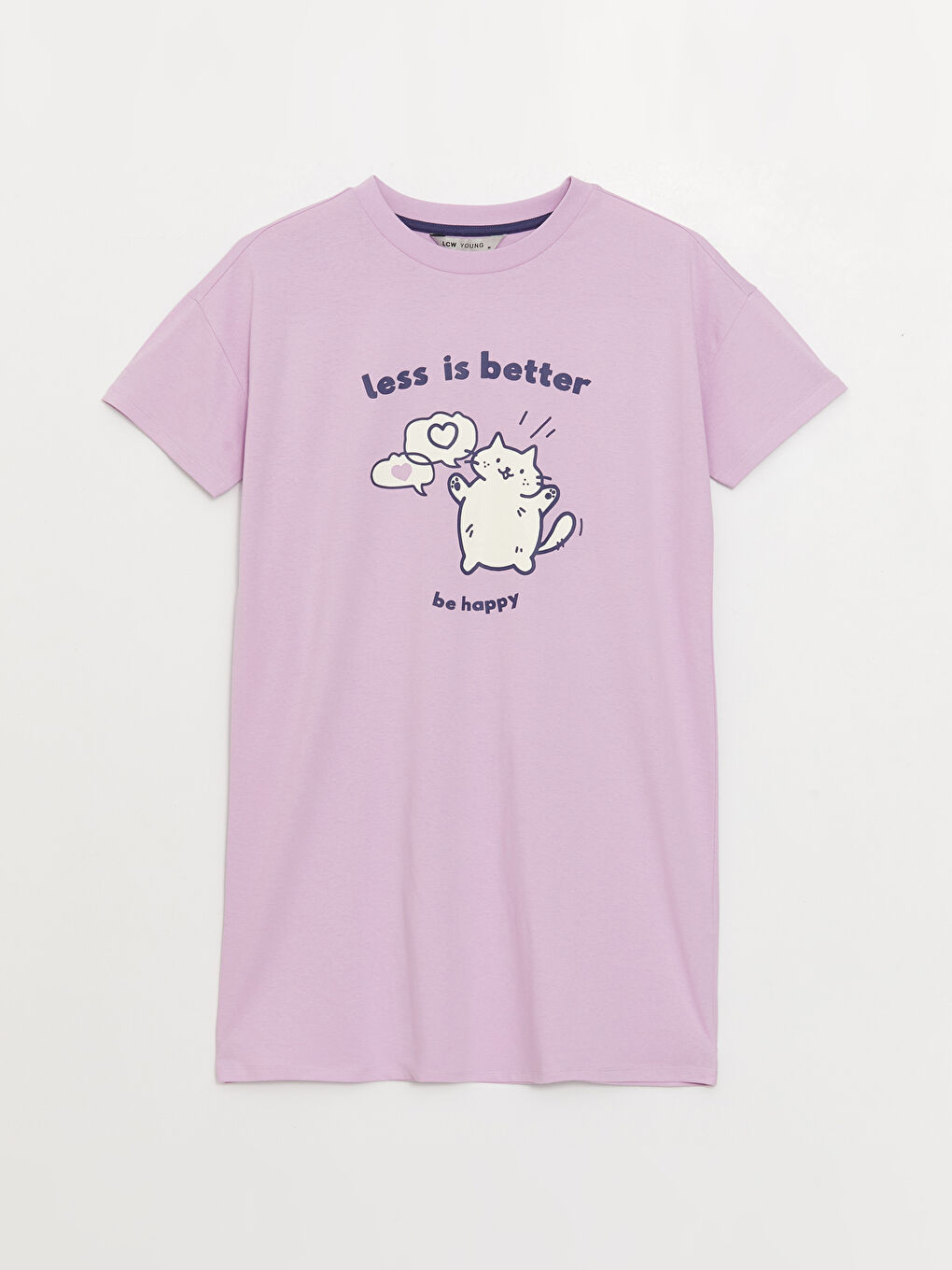 Crew Neck Printed Short Sleeve Women's Nightdress-6