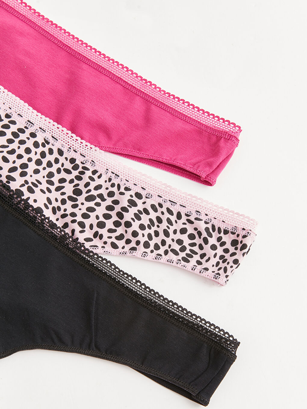 Fuşya Desenli Tanga Külot 3'lü Paket-2