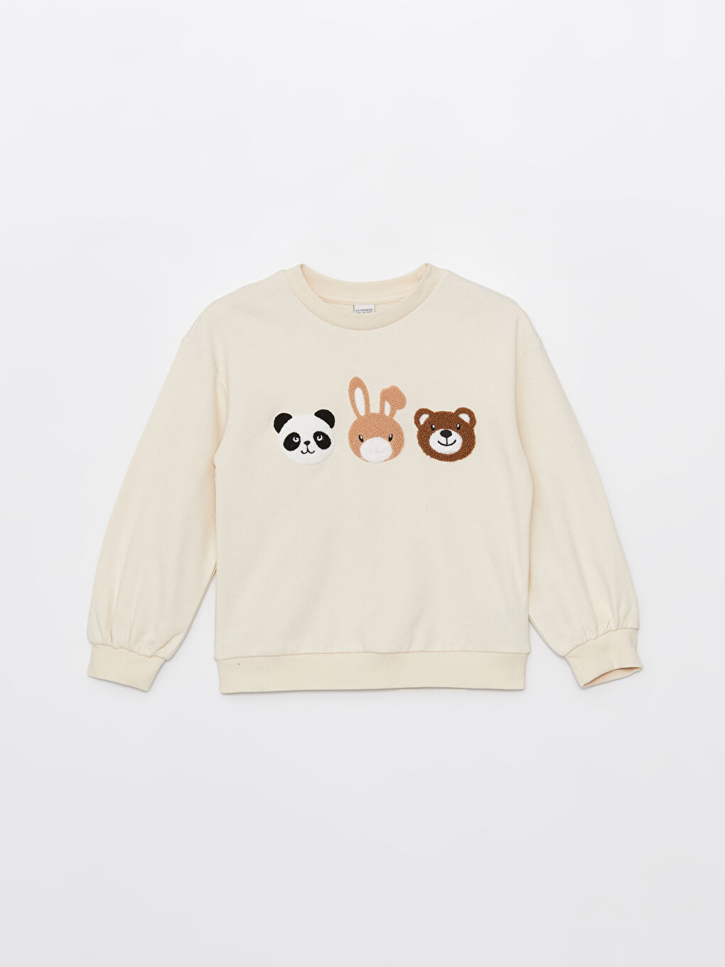 LCW Kids Ten Rengi Bisiklet Yaka Nakışlı Uzun Kollu Kız Çocuk Sweatshirt - 3