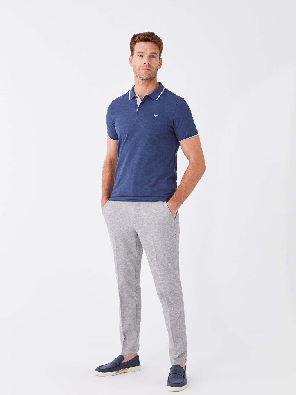 SOUTHBLUE Grey Mel - Lacivert Slim Fit Erkek Pantolon