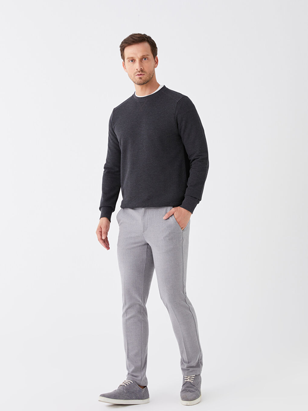 SOUTHBLUE Grey Mel - Lacivert Standart Kalıp Erkek Pantolon