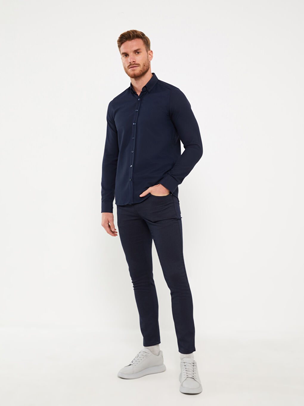 SOUTHBLUE Lacivert Melanj Slim Fit Erkek Pantolon - 1