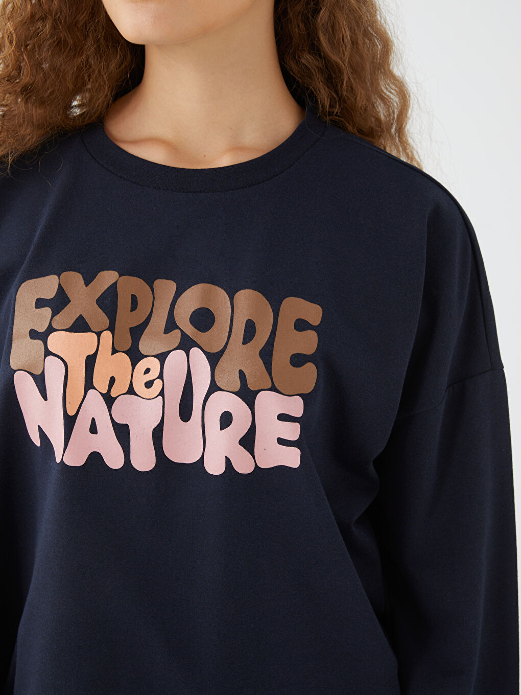 Set de pijama cu guler rotund, imprimat, mânecă lungă, pentru femei-2