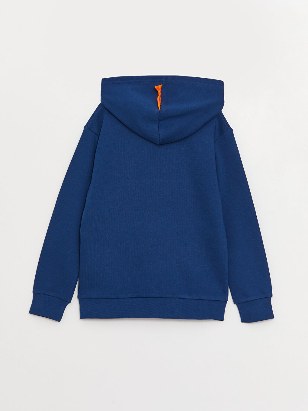 Lacivert Kapüşonlu Basic Uzun Kollu Erkek Çocuk Fermuarlı Sweatshirt-1
