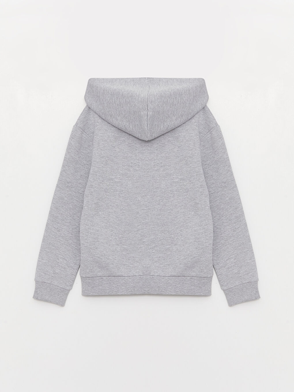 Gri Kapüşonlu Baskılı Uzun Kollu Erkek Çocuk Sweatshirt-1