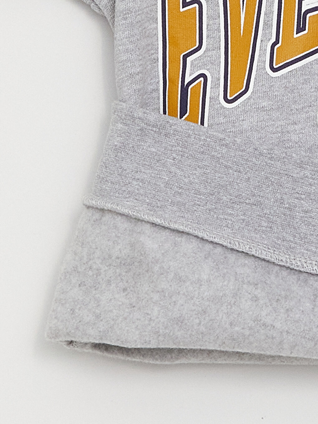 Gri Kapüşonlu Baskılı Uzun Kollu Erkek Çocuk Sweatshirt-2