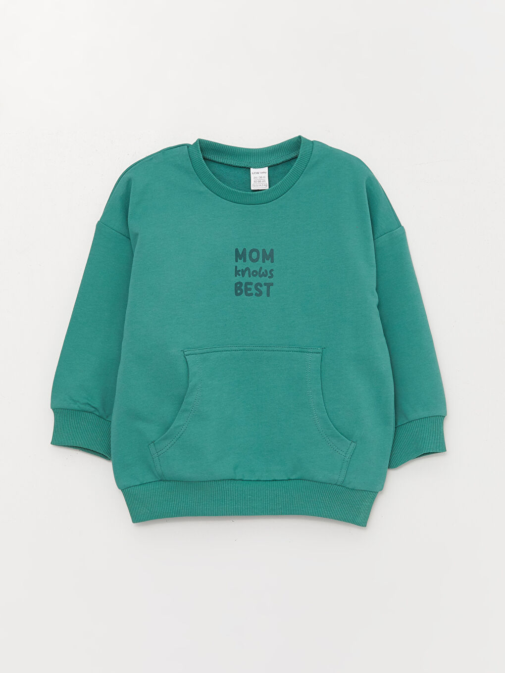 Yeşil Bisiklet Yaka Erkek Bebek Sweatshirt ve Eşofman Alt 2'li-4