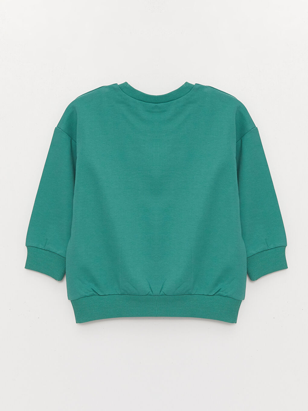 Yeşil Bisiklet Yaka Erkek Bebek Sweatshirt ve Eşofman Alt 2'li-5