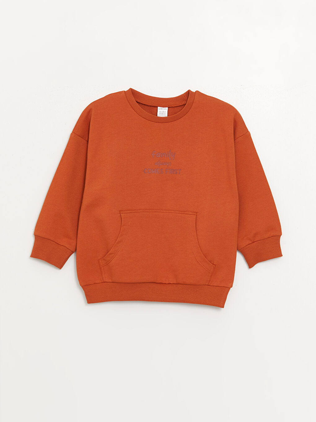 Turuncu Bisiklet Yaka Erkek Bebek Sweatshirt ve Eşofman Alt 2'li-4