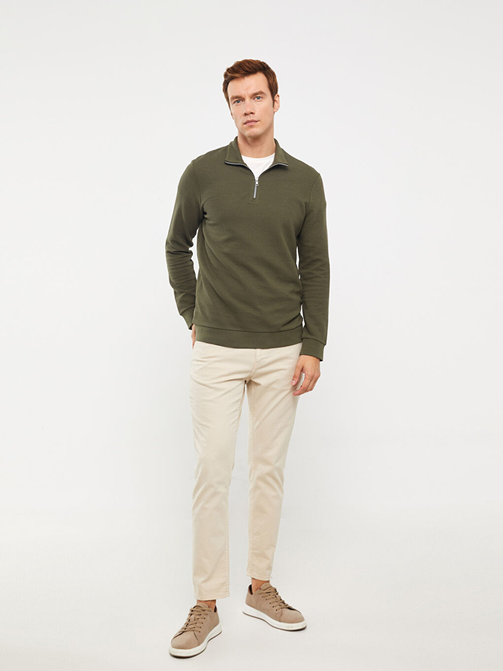 Funnel Neck Men's Sweatshirt-1