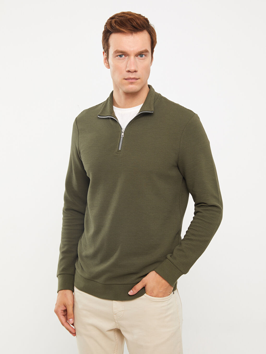 Funnel Neck Men's Sweatshirt-2