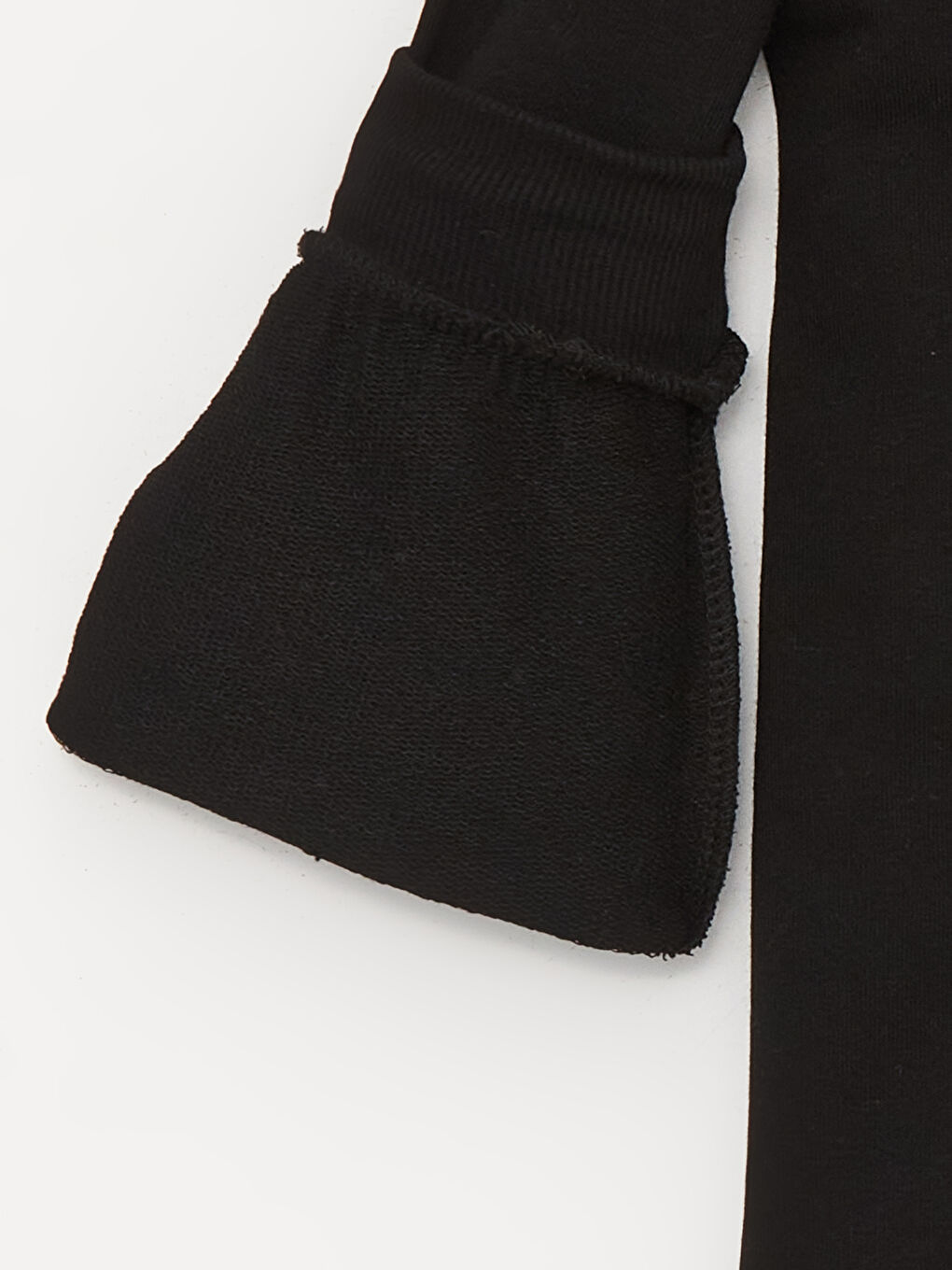 Siyah Bisiklet Yaka Baskılı Uzun Kollu Kız Çocuk Sweatshirt-1