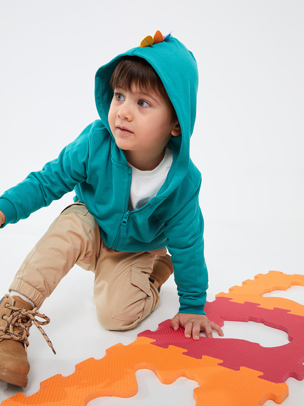 Толстовка на молнии с капюшоном и длинным рукавом с принтом для малыша мальчика-1
