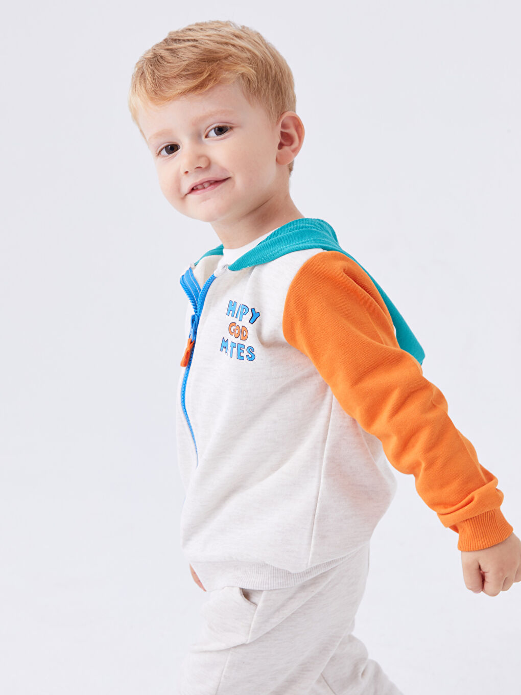 Sweat Zippé À Capuche Et Manches Longues Pour Bébés Garçons