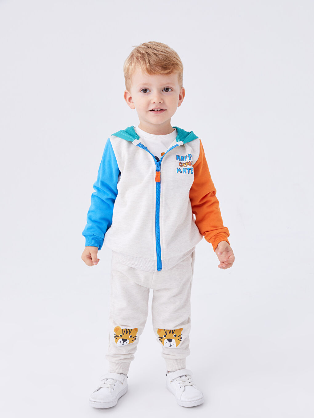 Sweat Zippé À Capuche Et Manches Longues Pour Bébés Garçons-1