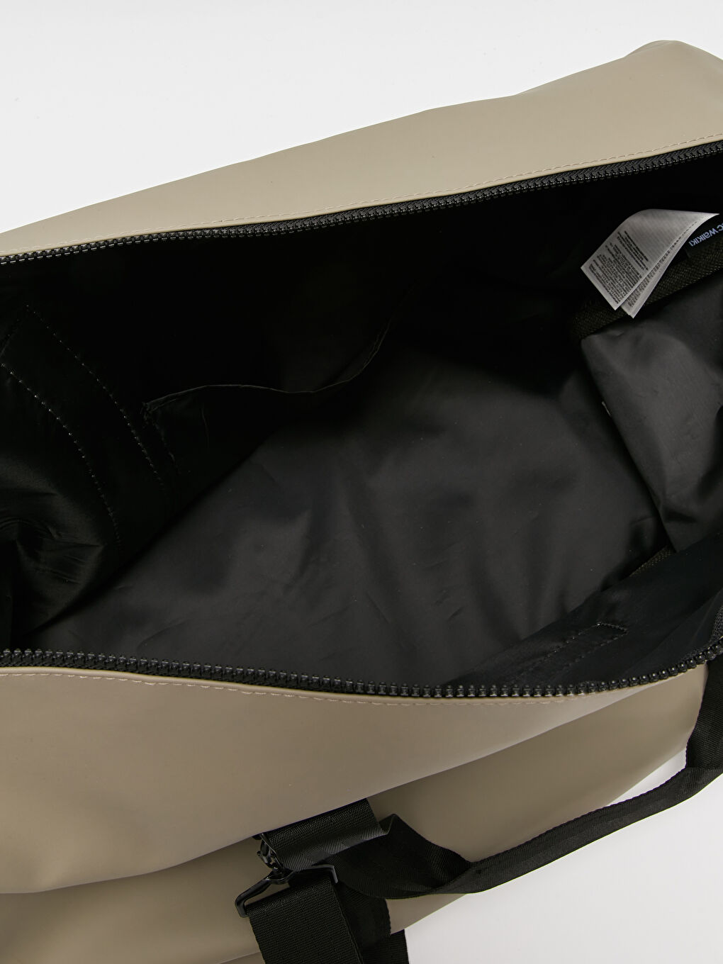 Bej Etiket Baskılı Erkek Spor Çantası-5