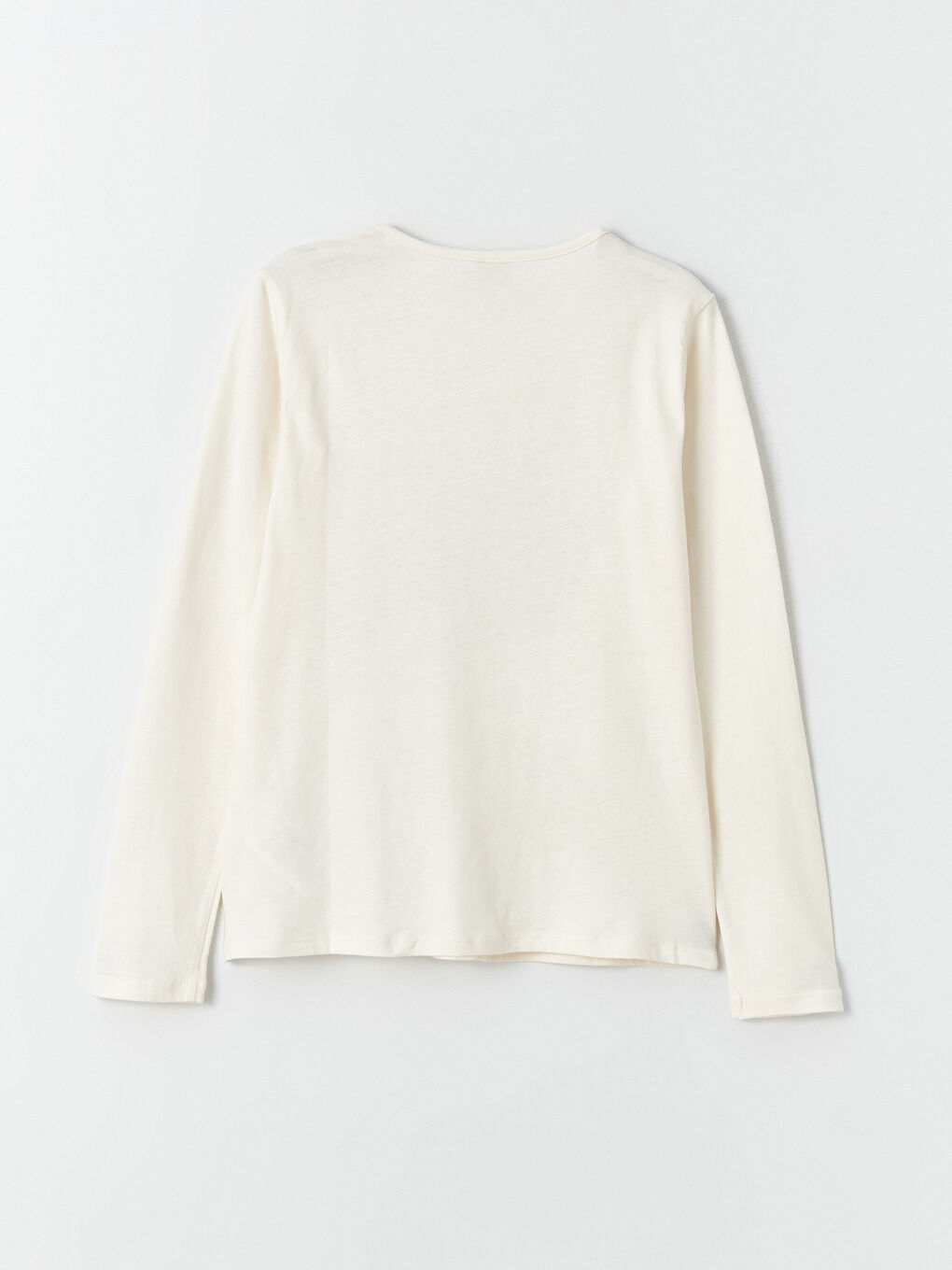 Crew Neck Printed Long Sleeve Girls' T-Shirt-2