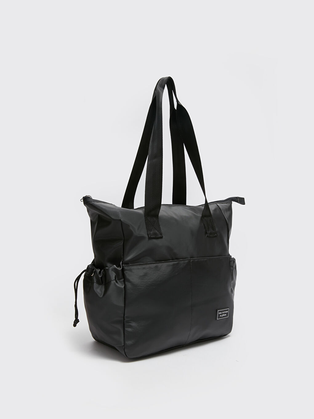 Siyah Deri Görünümlü Kadın Kol Çantası-3