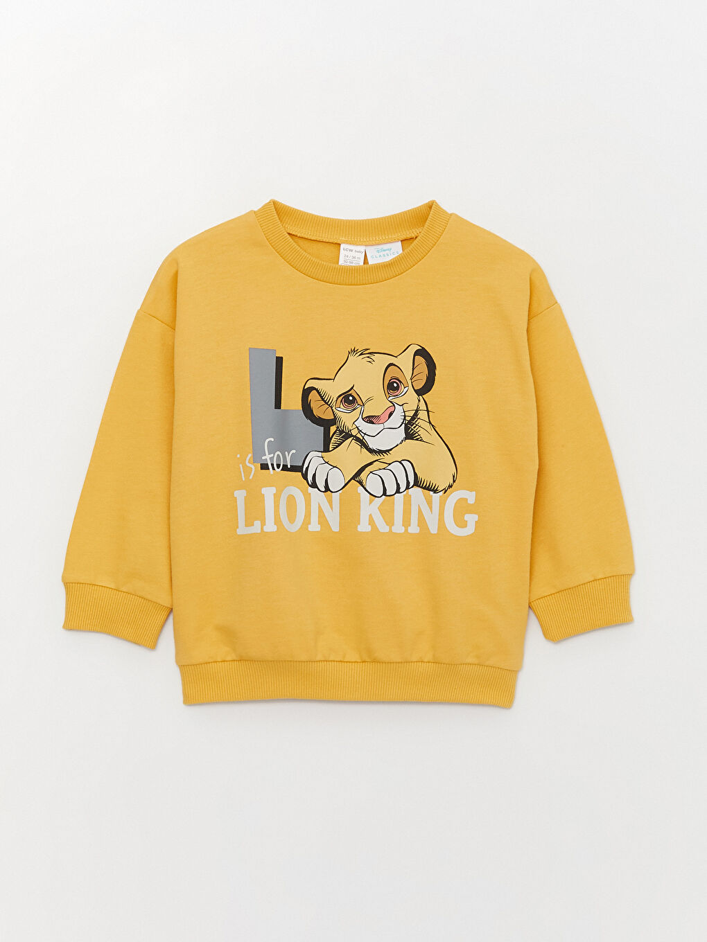 LCW baby Mat Sarı Bisiklet Yaka Erkek Bebek Sweatshirt