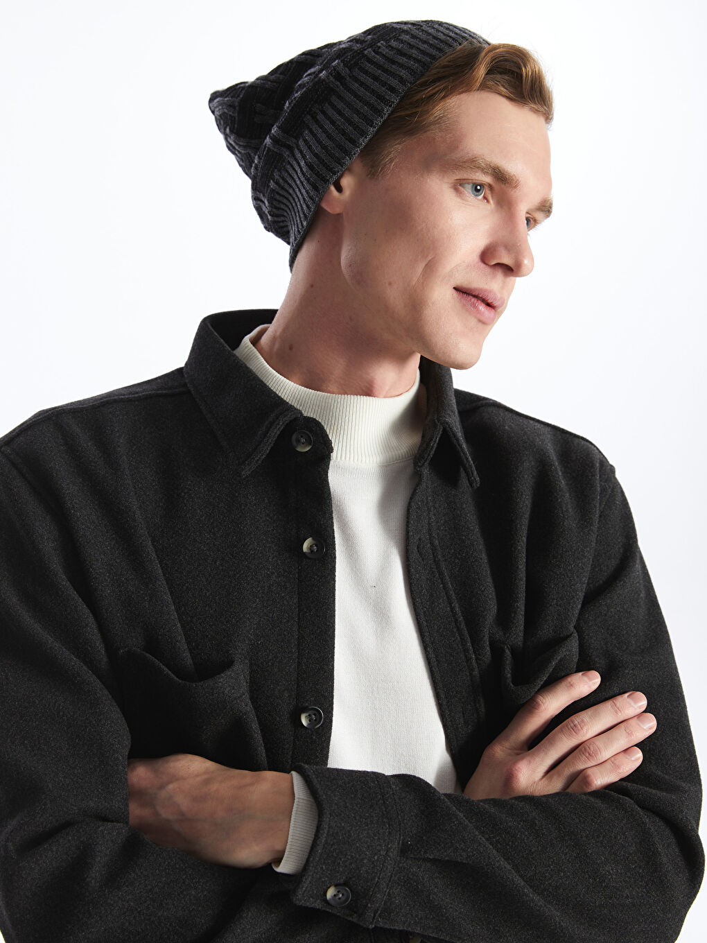 LCW ECO Self Patterned Men's Beret -W37925Z8-SXD