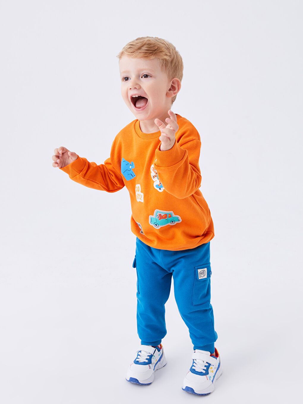 LCW baby Orta Mavi Beli Lastikli Basic Erkek Bebek Jogger Eşofman Alt - 3