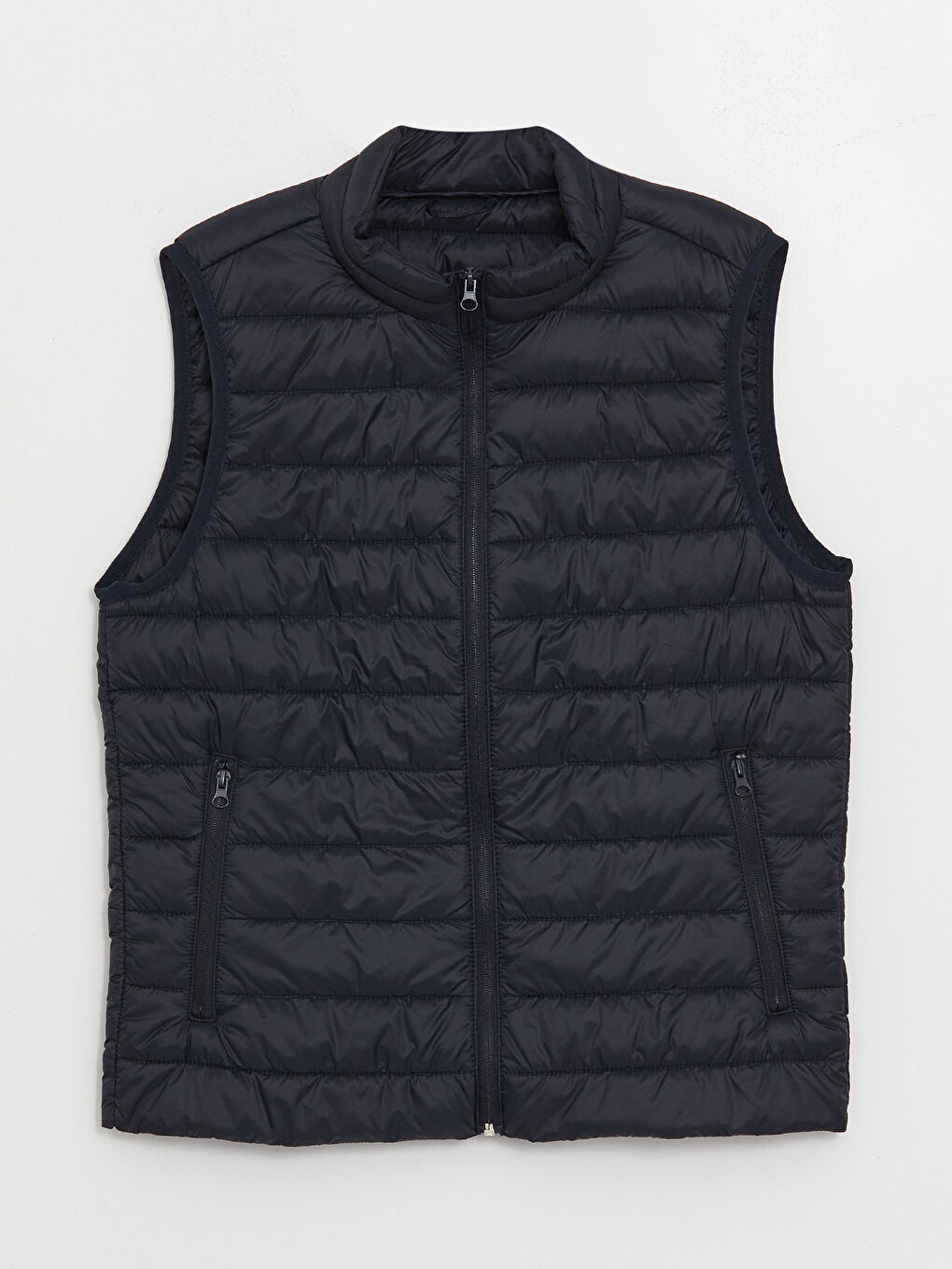 Lacivert Standart Kalıp Dik Yaka Erkek Şişme Yelek-6